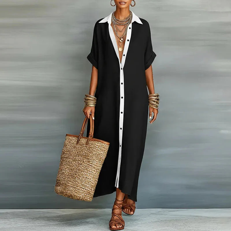 Anastasia™  | Long Button-Down Shirt Dress