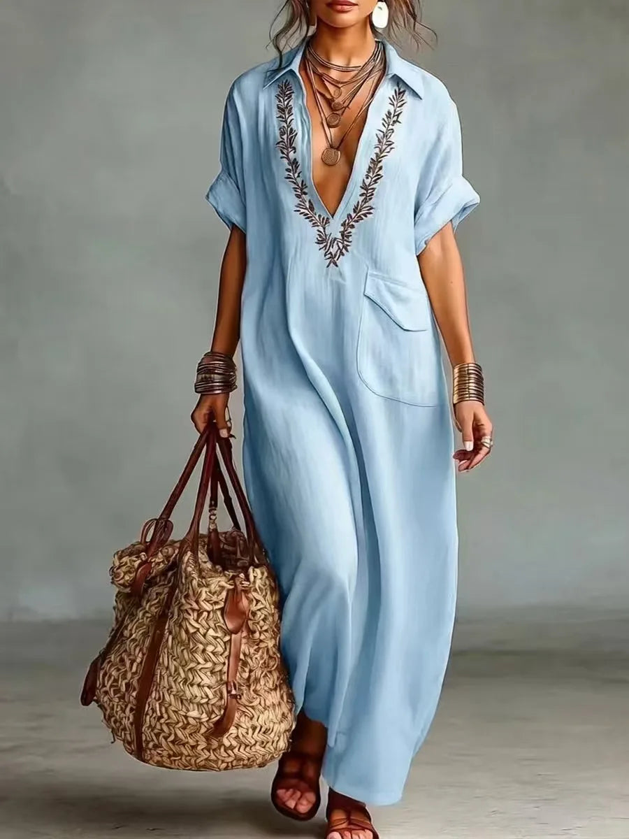 Marta | Vestido Maxi Bohemio con Estampado Floral