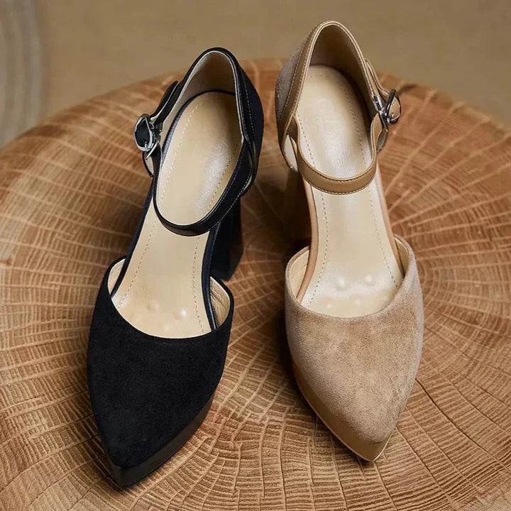 Aurore | Women's Platform Block Heel Pumps Ankle Strap High Heels