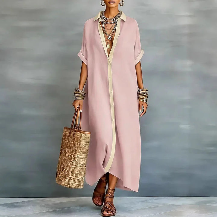 Anastasia™  | Long Button-Down Shirt Dress