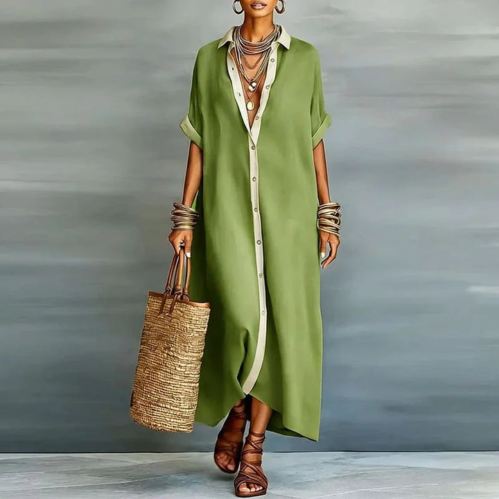Anastasia™  | Long Button-Down Shirt Dress