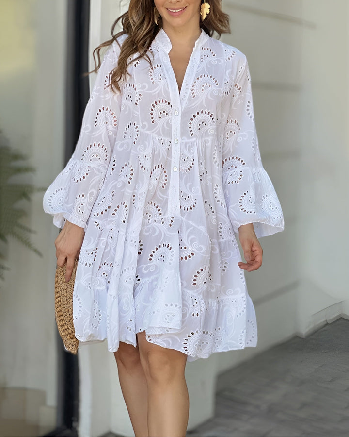 Sienna | V-Neck Summer Broderie Dress