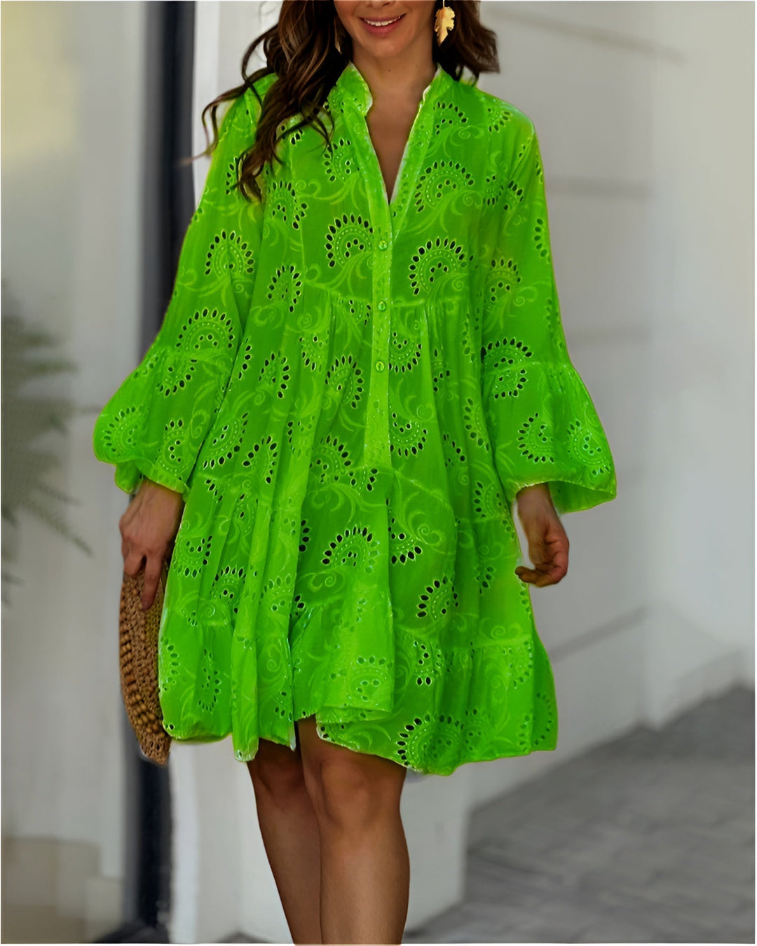 Sienna | V-Neck Summer Broderie Dress