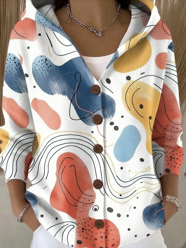 Jivara™ | Artistic Patchwork Hooded Cardigan