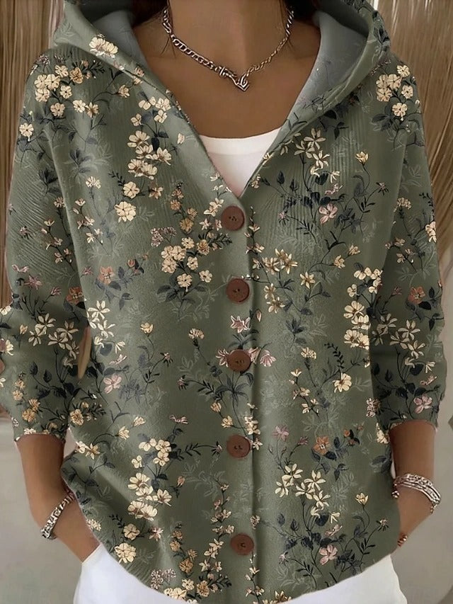 Jivara™ | Artistic Patchwork Hooded Cardigan