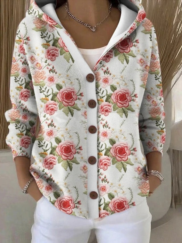 Jivara™ | Artistic Patchwork Hooded Cardigan