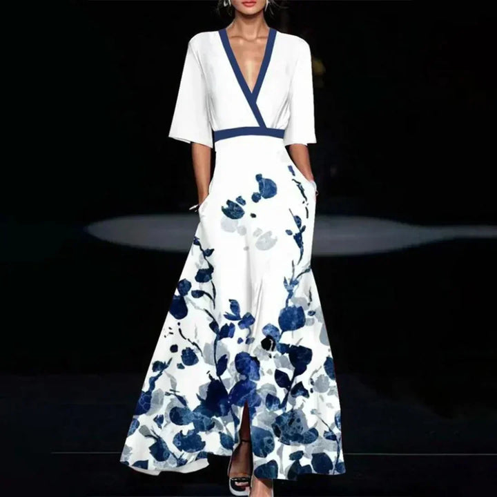 Hazel -  Elegant Floral Wrap Dress