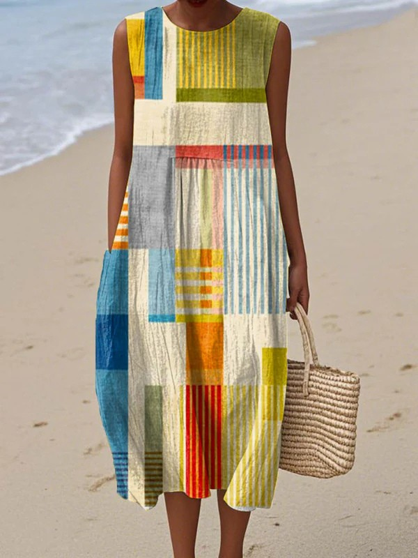 Eve | Geometric Midi Dress