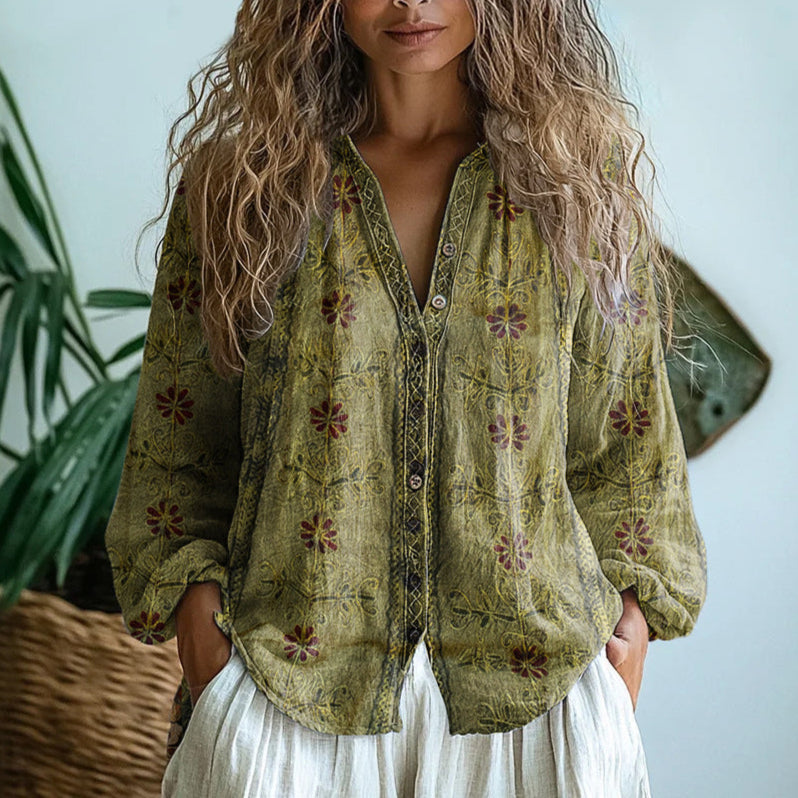 Brianna | Vintage Leaf Shirt