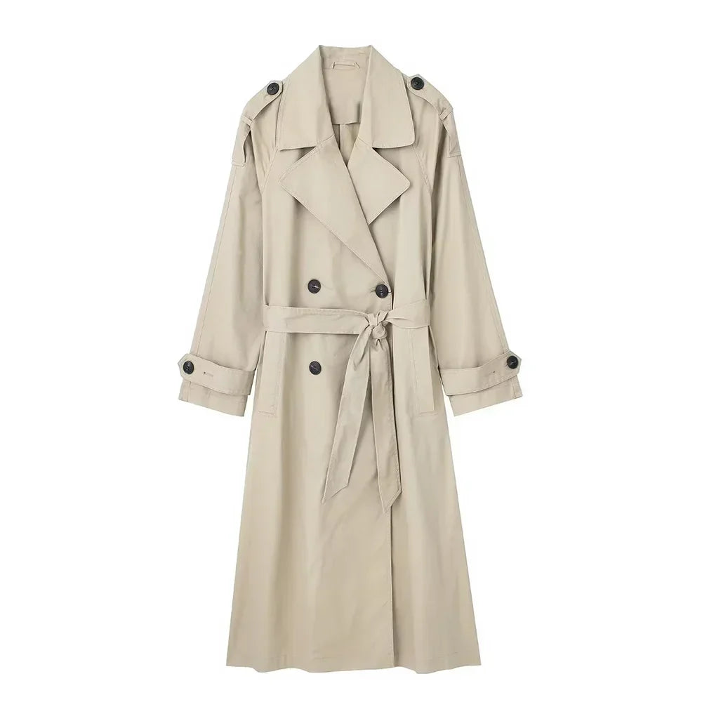 Black Trench Coat Women – Chic Double Breasted Design for Stylish Layering