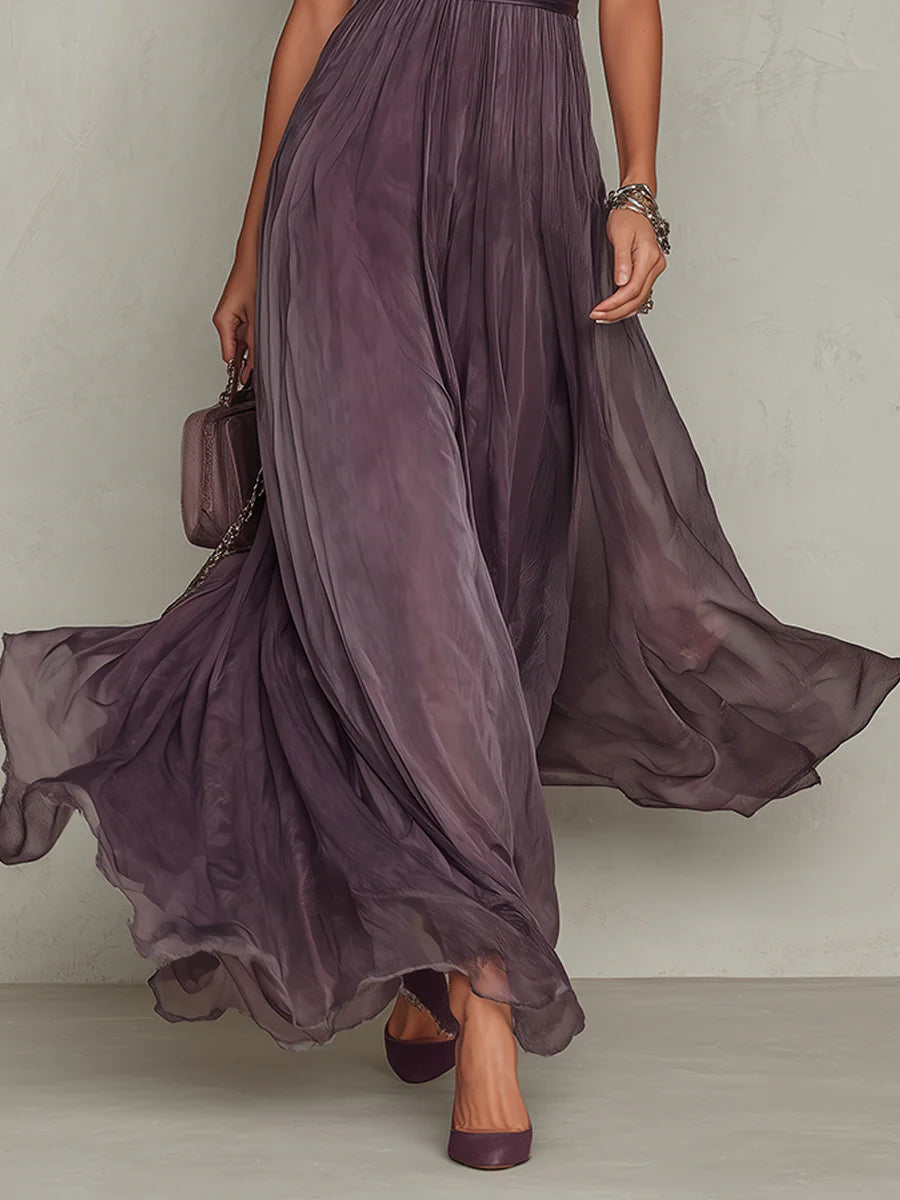 Ashley | Vintage Elegant Chiffon Maxi Dress