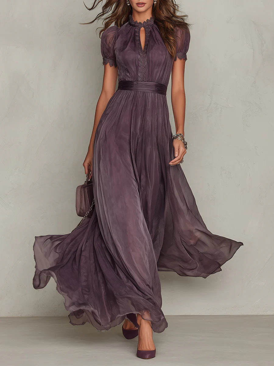 Ashley | Vintage Elegant Chiffon Maxi Dress