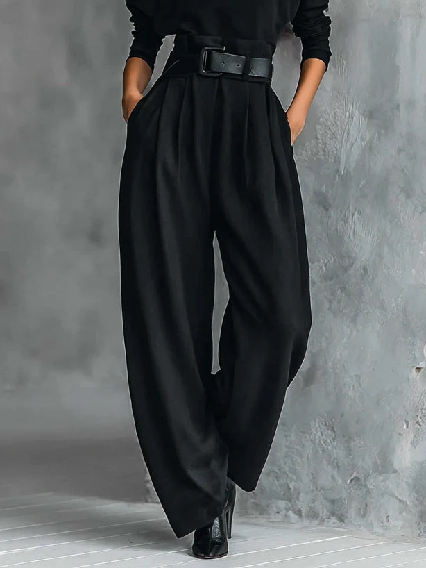 Chic All-Black Two-Piece Set