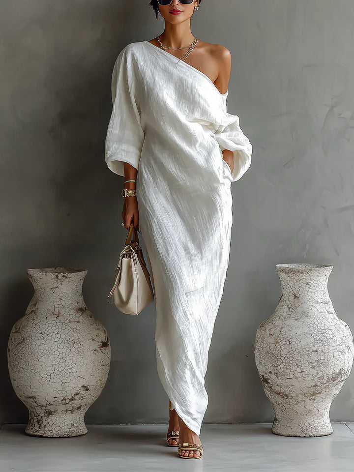 Melisa | Elegant Flowing Asymmetrical Maxi Dress