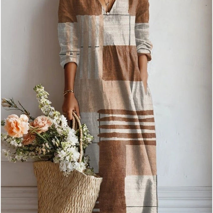Literary Plant Print Pocket A-Line Dress