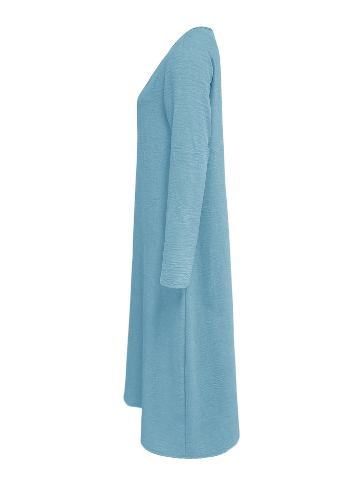 Alana | V-Neck Long Sleeve Solid Color Casual Loose Dress