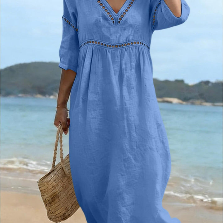 Addison | Semi Linen V-neck dress