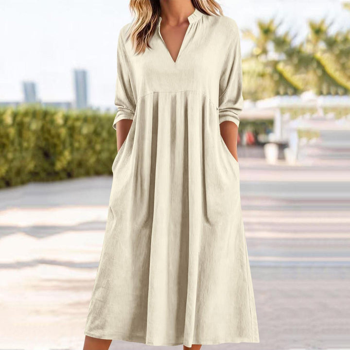 Amber | Elegant Midi Dress with Pockets