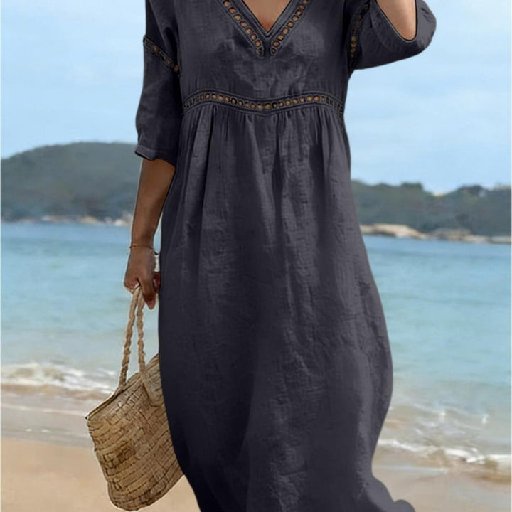 Addison | Semi Linen V-neck dress