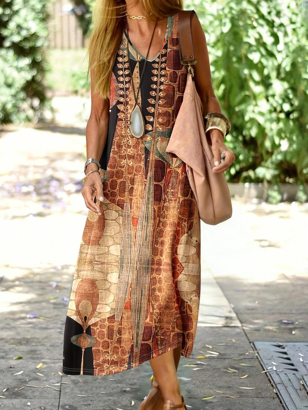 Baylee | Sleeveless Boho Print Dress