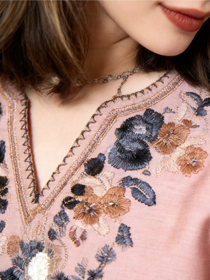 Ana | Elegant 100% cotton-made embroidered Dress