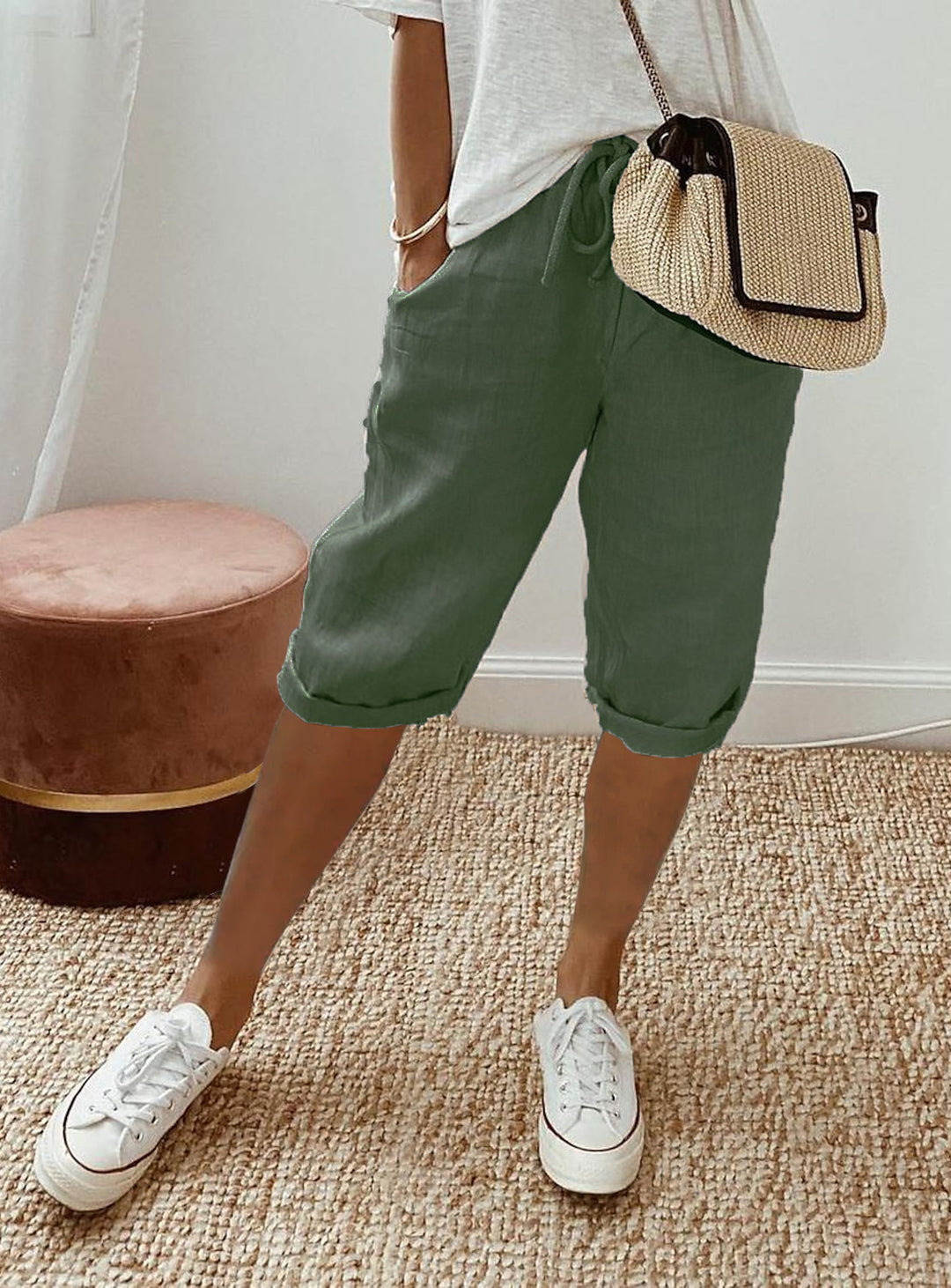 Sophie™ Comfort cotton-linen Capri Pants