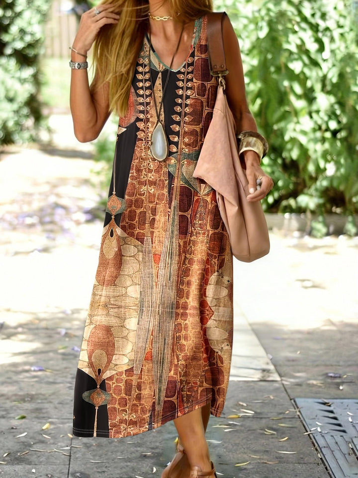 Bella | Sleeveless Boho Print Dress