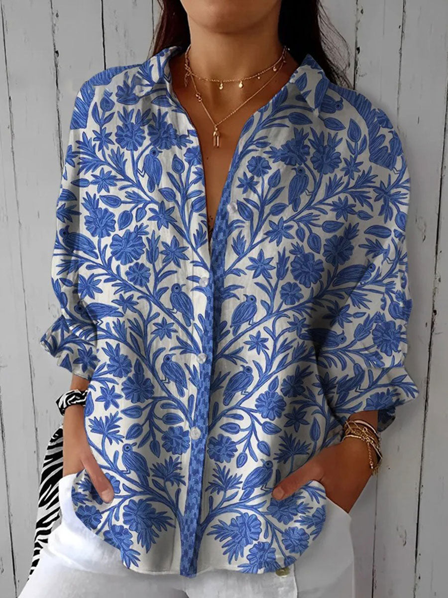 Isabella | Blue Garden Blouse
