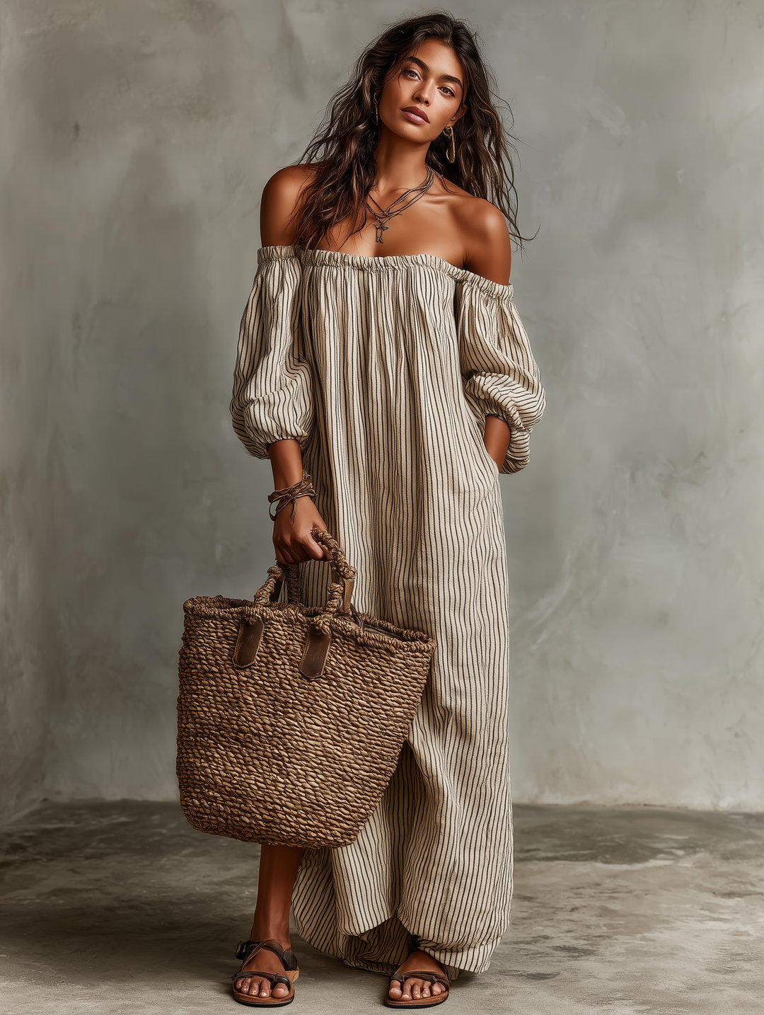 Elena | Flowy Off-the-Shoulder Maxi Dress
