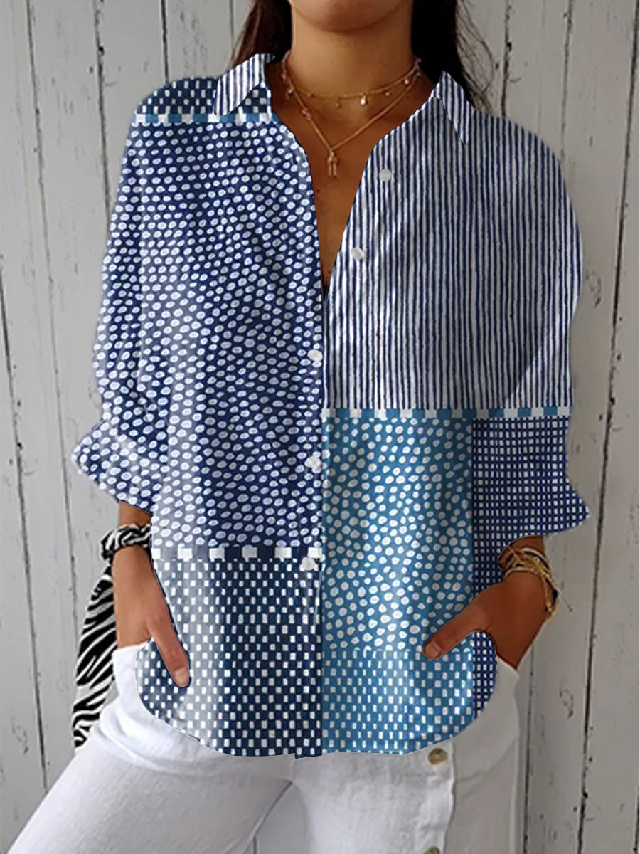 Pamela – Coastal Patchwork Blouse