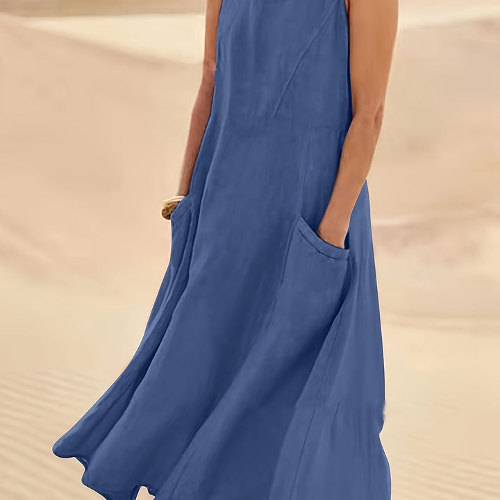 Abigail | Casual Summer Sleeveless Round Neck Women'S Maxi Dress