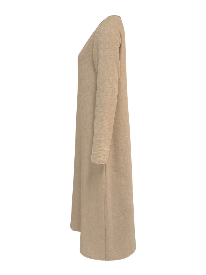 Alana | V-Neck Long Sleeve Solid Color Casual Loose Dress
