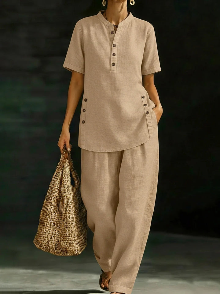 Serena | Classic Button Detail Two-Piece Set