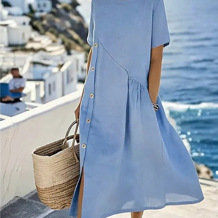 Anita | Smocked Waist Midi Dress with Pockets