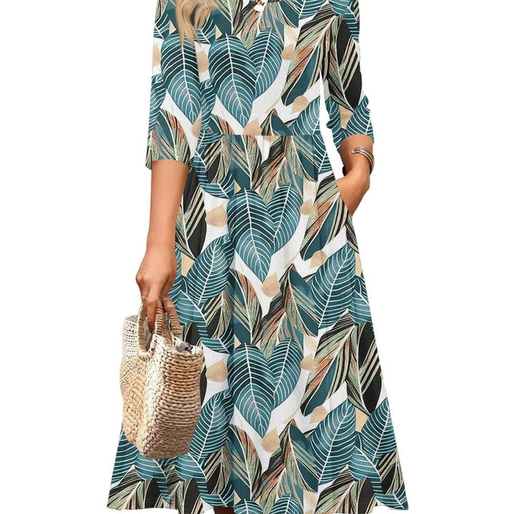 Jesslyn | Flowy A-Line Midi Tshirt Dresses with Pockets