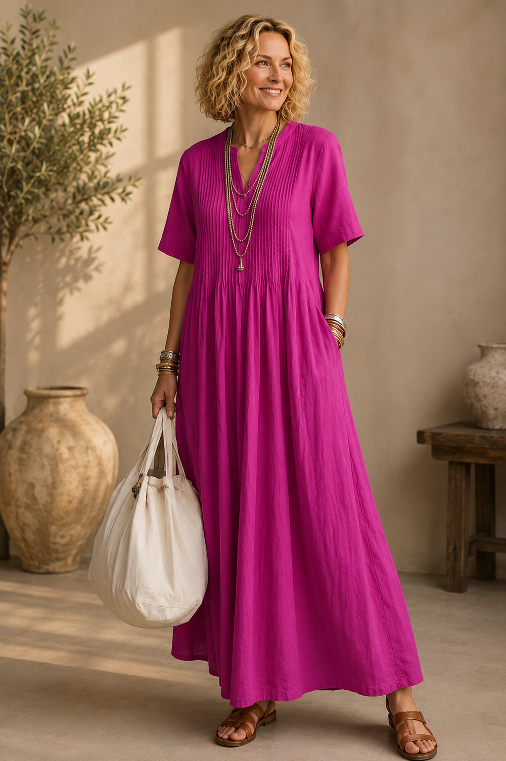 Nathalia™ | Elegant Pleated Dress