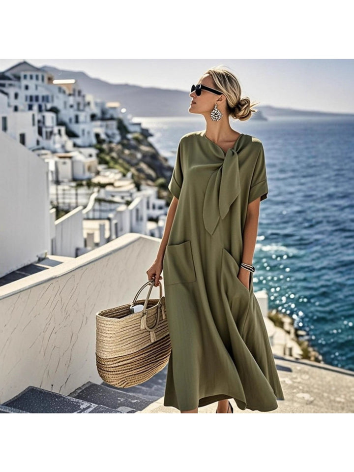 Alexis | Flowy cotton blend Maxi Dress with Pockets