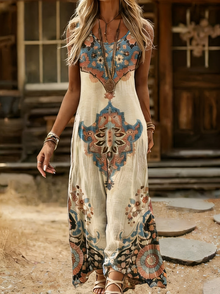 Brooke | Sleeveless Boho Print Dress