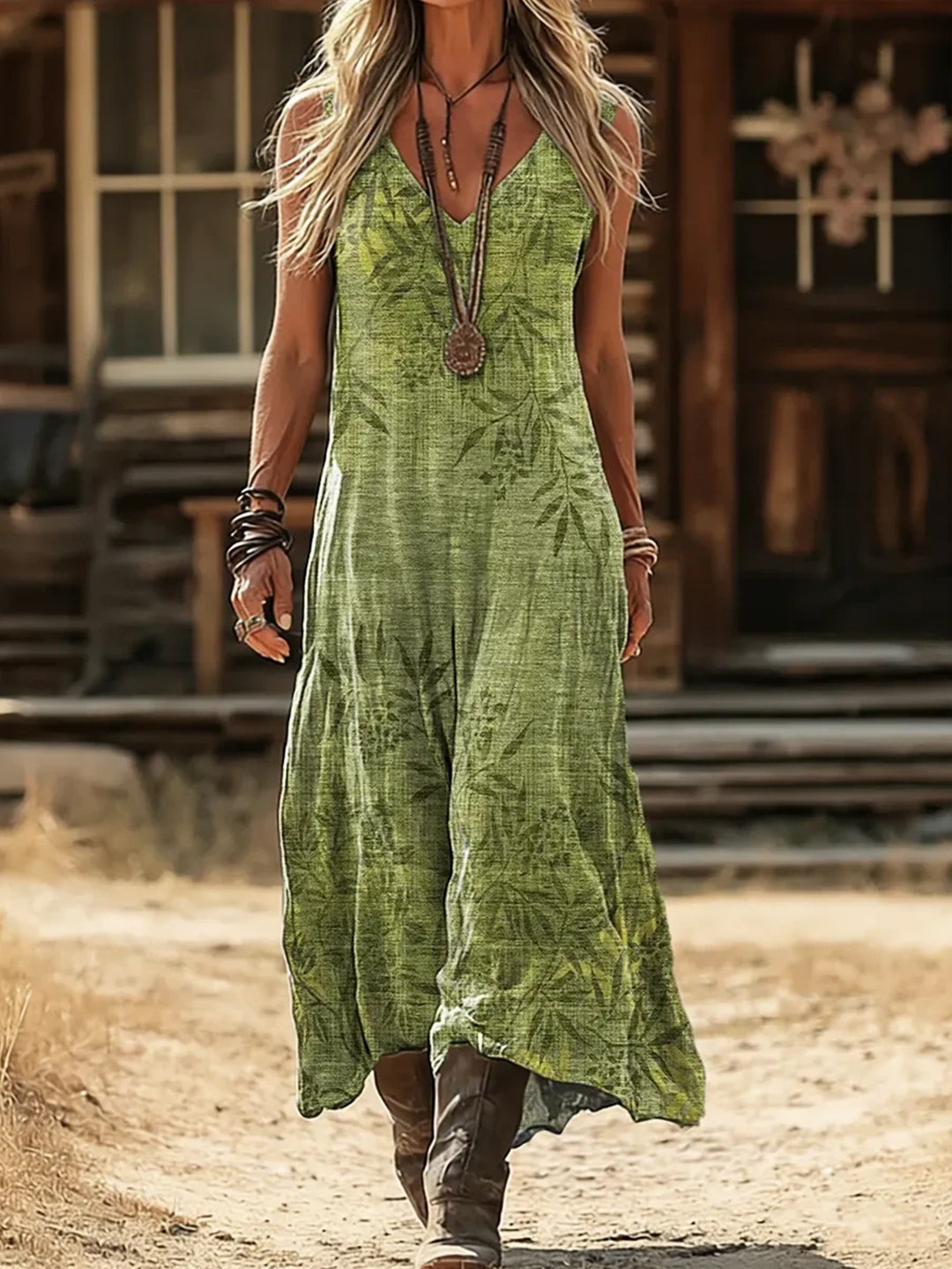 Berkley | Sleeveless Boho Print Dress