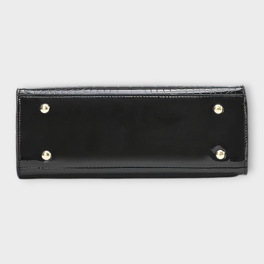 Jamie | Glossy Crocodile Pattern Handbag