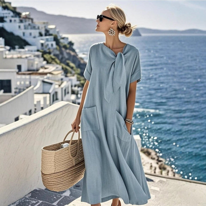 Alexis | Flowy cotton blend Maxi Dress with Pockets