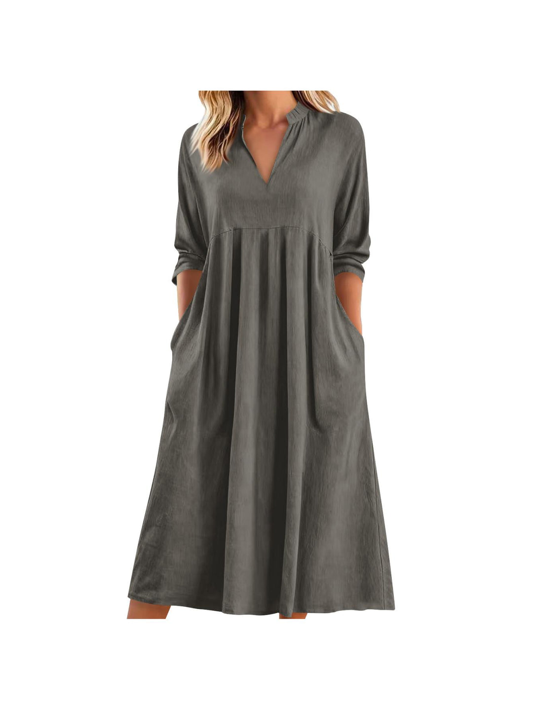 Amber | Elegant Midi Dress with Pockets