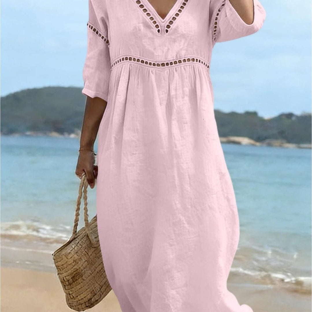 Addison | Semi Linen V-neck dress