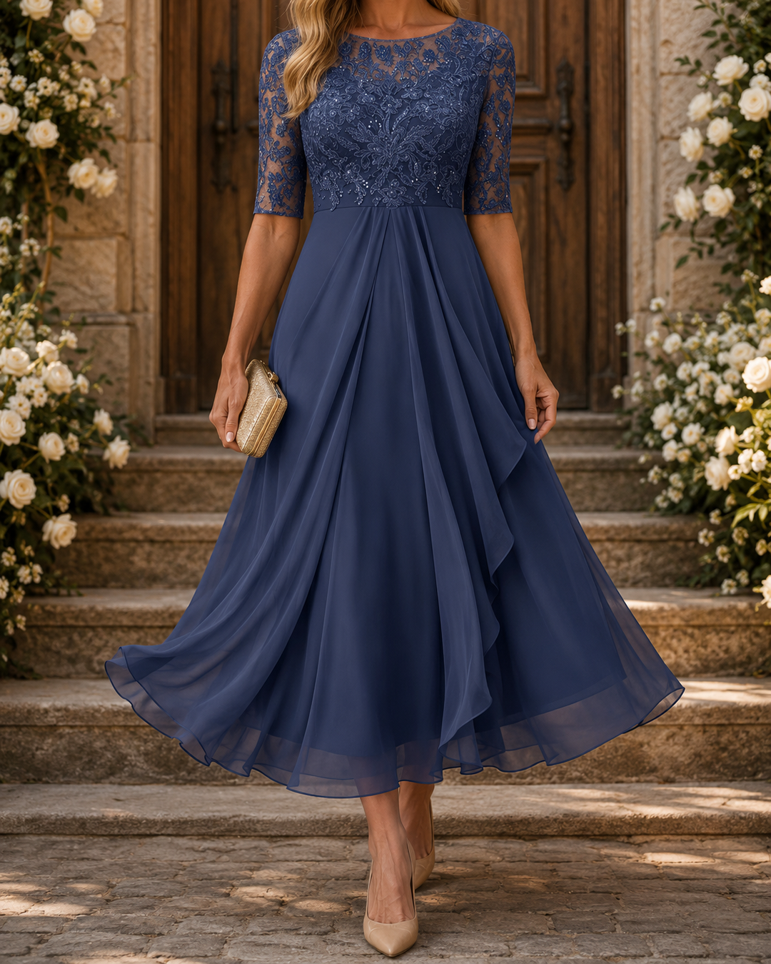 Effie™ Lace Bodice Midi Dress
