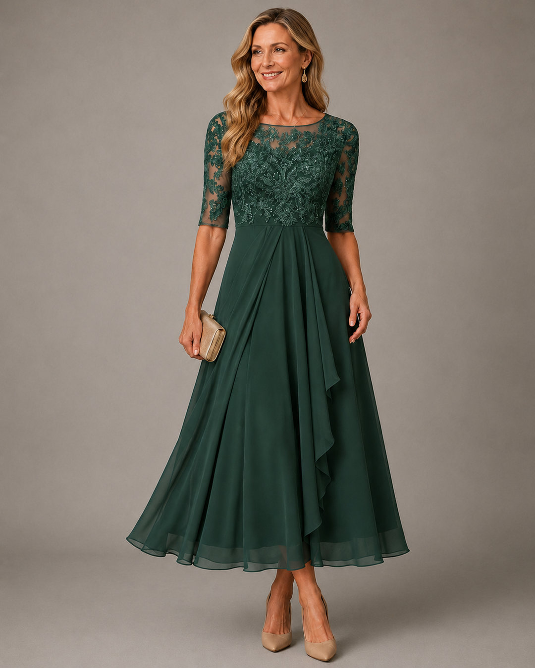 Effie™ Lace Bodice Midi Dress