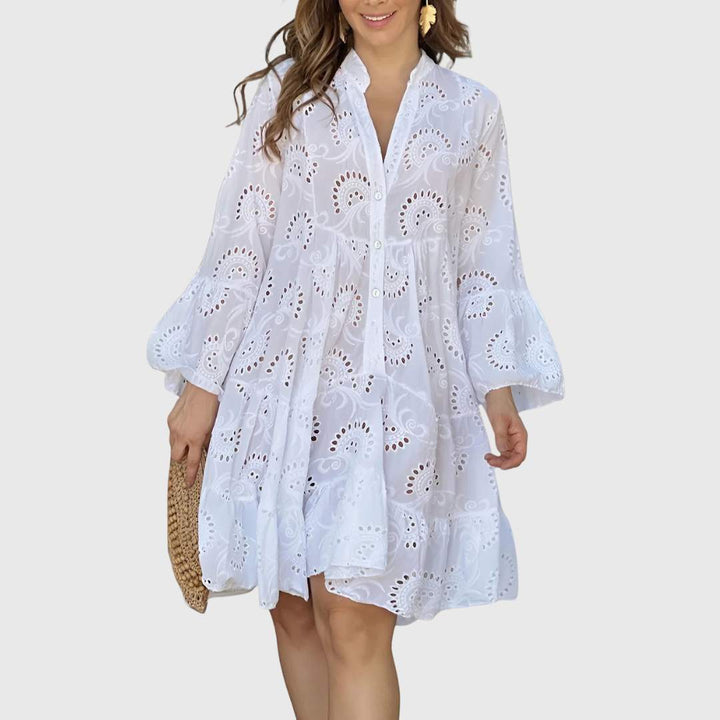Sienna | V-Neck Summer Broderie Dress