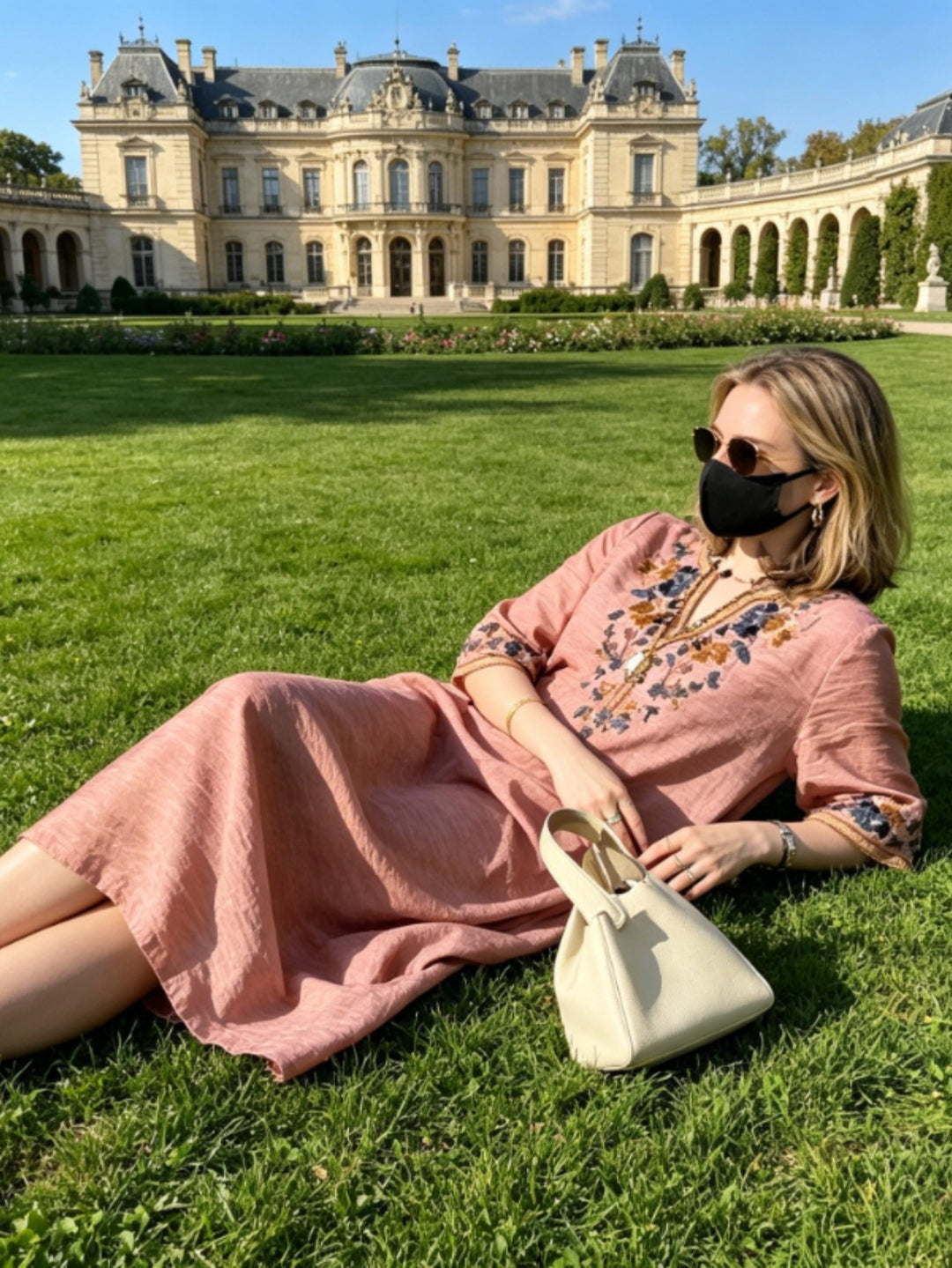 Ana | Elegant 100% cotton-made embroidered Dress