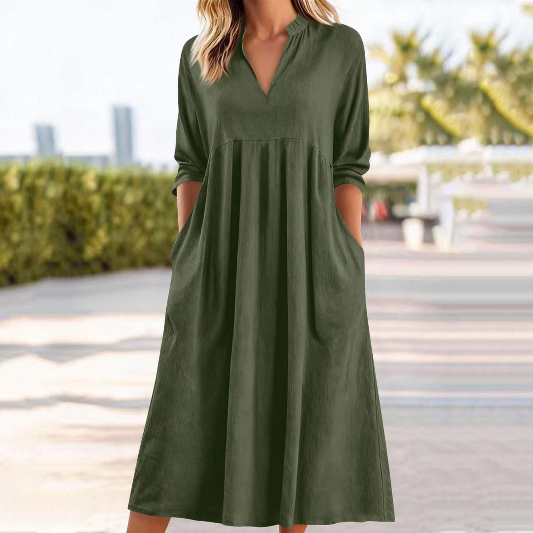 Amber | Elegant Midi Dress with Pockets