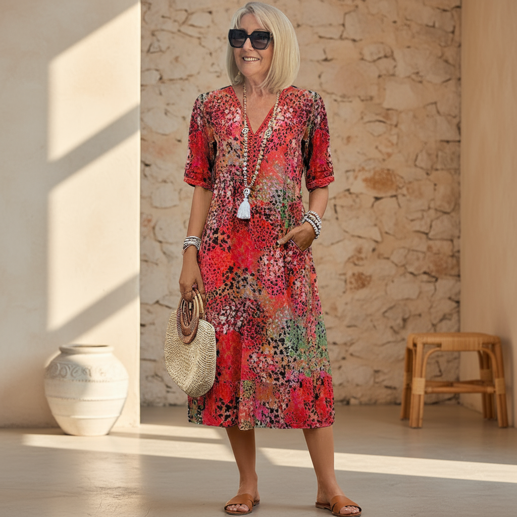 Elara | Vibrant Midi Dress