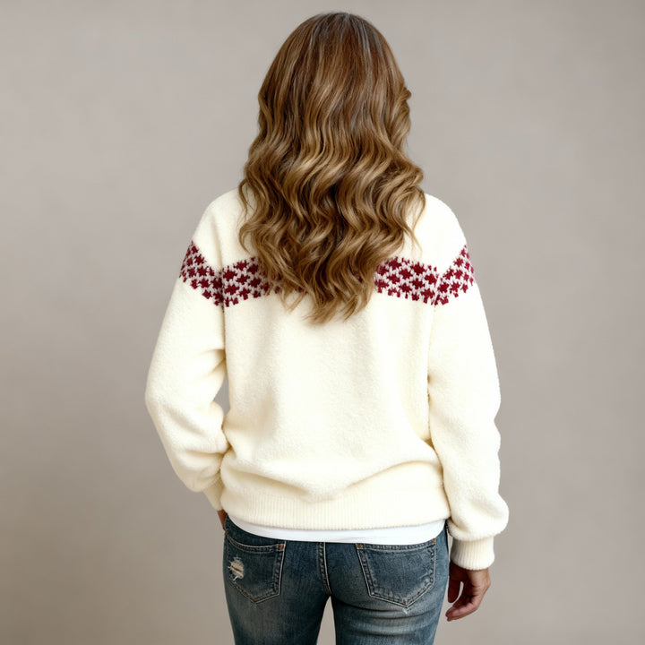 POPPY | COMFORTABLE FLANNEL JUMPER RETRO CHRISTMAS ANIMAL ART FOR WOMEN